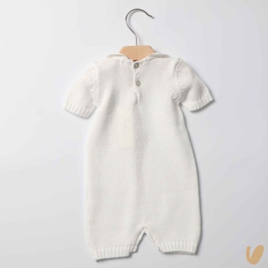 Pagliaccetto in filo nodi d'amore ricamati a mano Set Nascita e Uscita Clinica