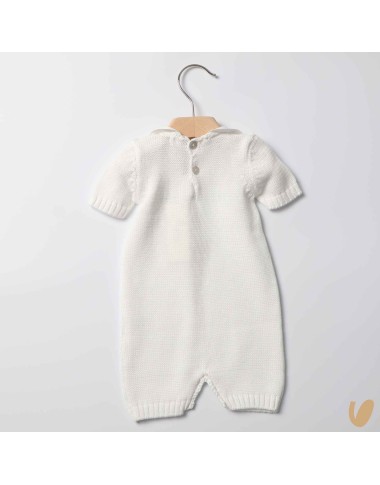 Hand embroidered love romper in wire