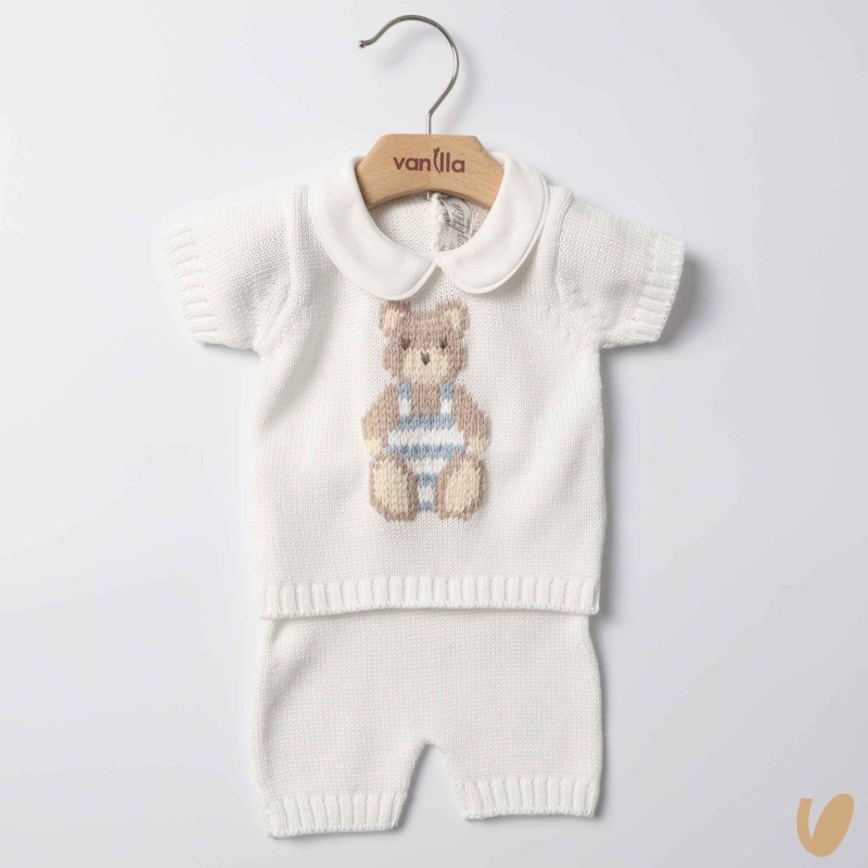 Completo orsetto filo di cotone Set Nascita e Uscita Clinica