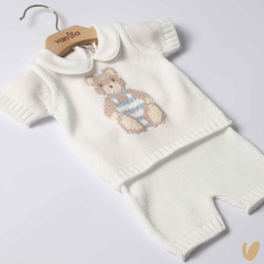 Completo orsetto filo di cotone Set Nascita e Uscita Clinica