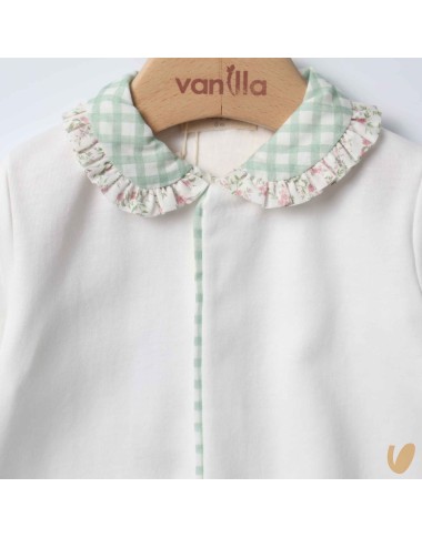 Vichy cotton suit and flowers