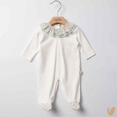 Tutina cotone vichy e fiori Tutina