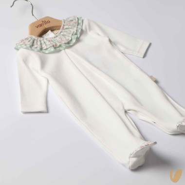 Tutina cotone vichy e fiori Tutina