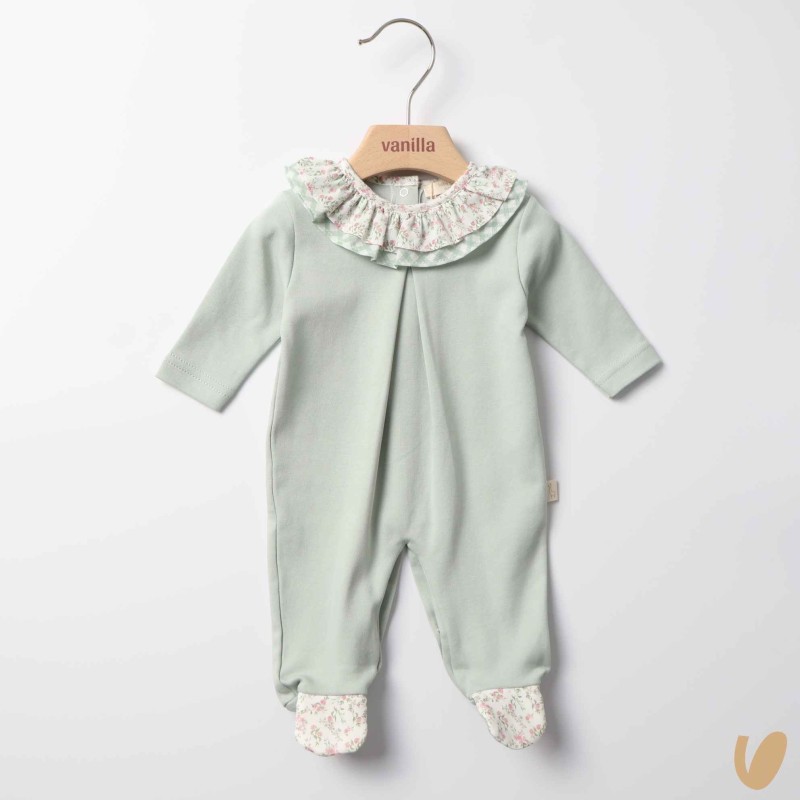 Tutina cotone vichy e fiori Tutina