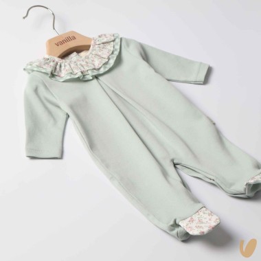 Tutina cotone vichy e fiori Tutina