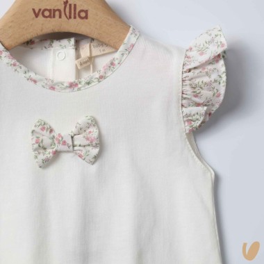 Pagliaccetto cotone fiori Completo e Pagliaccetto