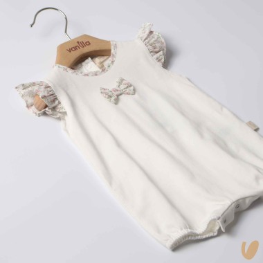 Pagliaccetto cotone fiori Completo e Pagliaccetto