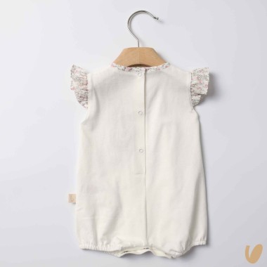 Pagliaccetto cotone fiori Completo e Pagliaccetto