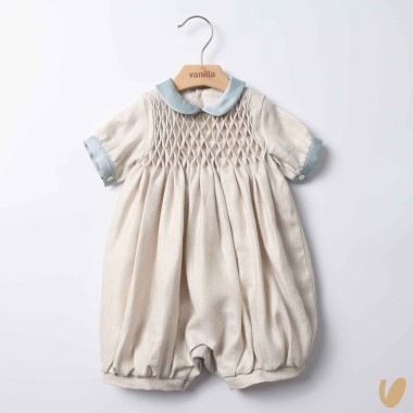 Pagliaccetto punto smock lino Completo e Pagliaccetto