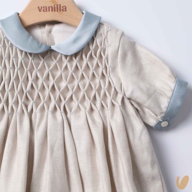 Pagliaccetto punto smock lino Completo e Pagliaccetto