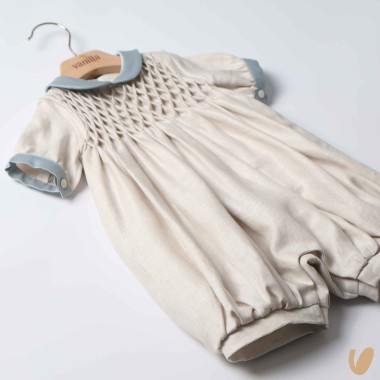 Pagliaccetto punto smock lino Completo e Pagliaccetto