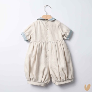 Pagliaccetto punto smock lino Completo e Pagliaccetto