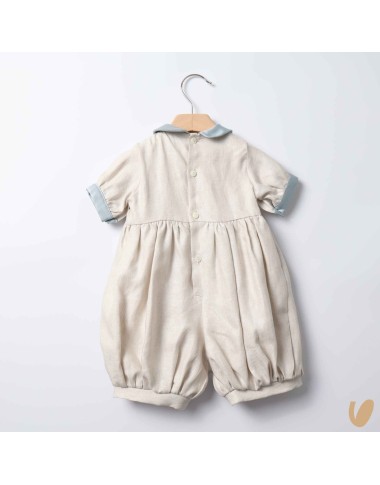 Pagliaccetto punto smock lino Completo e Pagliaccetto