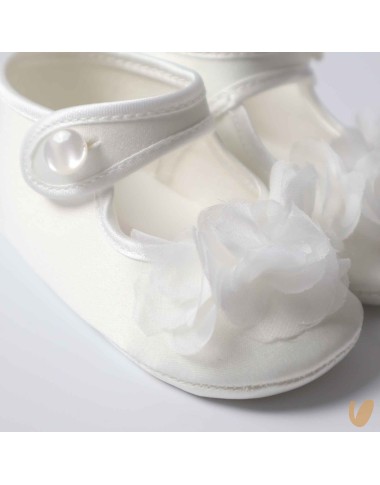 Satin flowers shoe