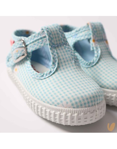 Vichy and daisies eyelet shoes