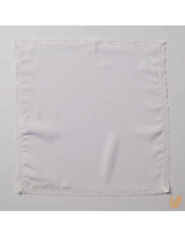Hand embroidered baptismal silk muslin