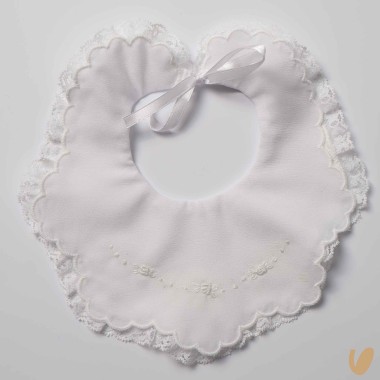 Bavetta seta ricamata a mano Mussole e Bavette