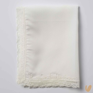 Mussola seta Battesimale ricamata a mano Mussole e Bavette