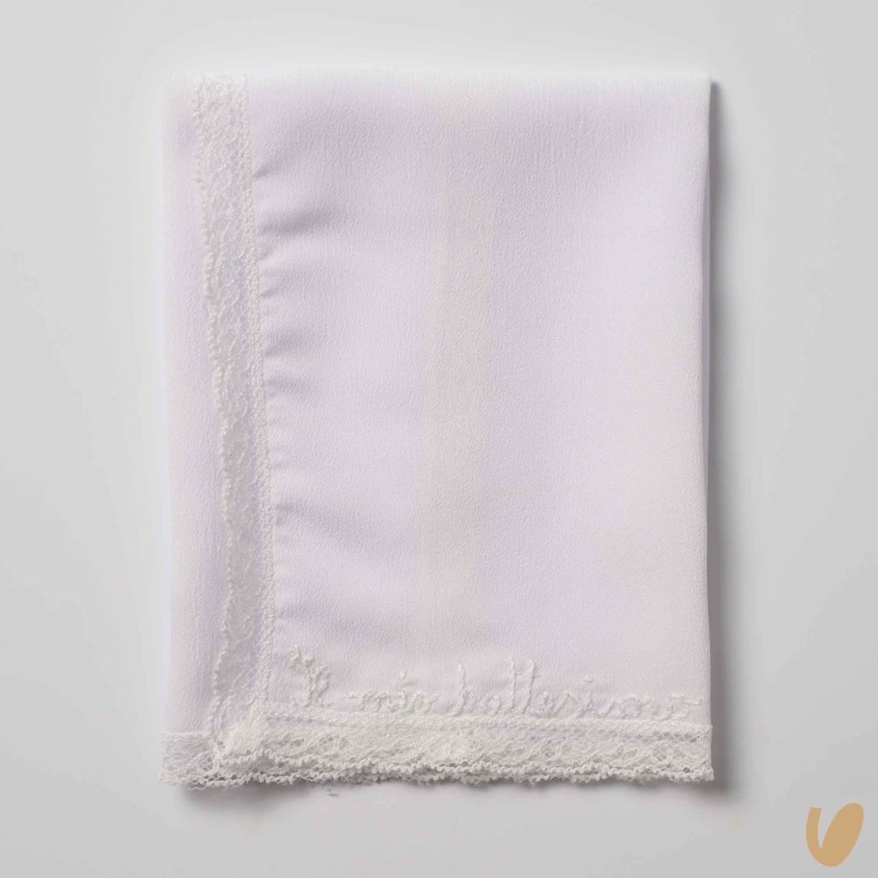 Mussola seta Battesimale ricamata a mano Mussole e Bavette