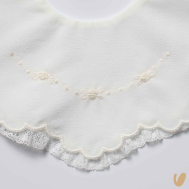 Bavetta seta ricamata a mano Mussole e Bavette