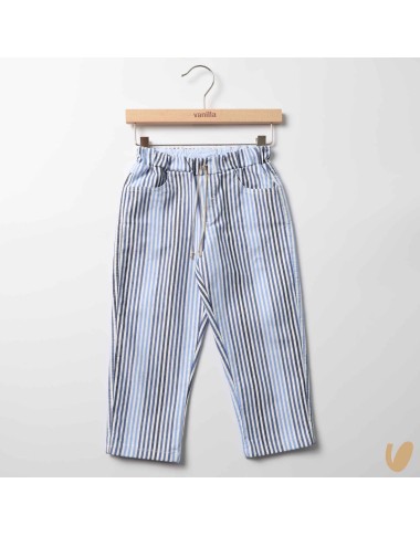 Denim a righe barrel Pantaloni