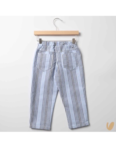 Denim a righe barrel Pantaloni