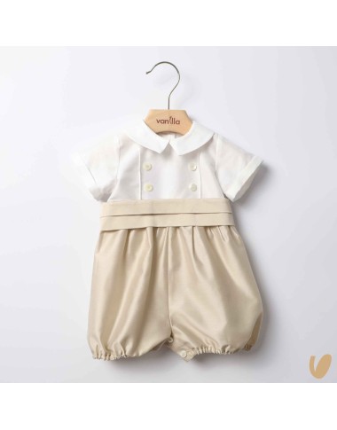 Pagliaccetto in shantung di cotone Battesimo