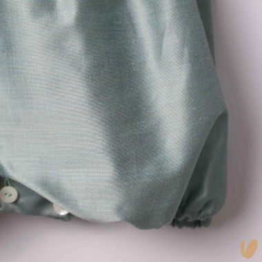 Pagliaccetto in shantung di cotone Battesimo