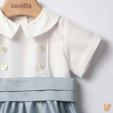 Pagliaccetto in shantung di cotone Battesimo