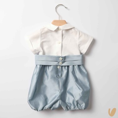 Pagliaccetto in shantung di cotone Battesimo