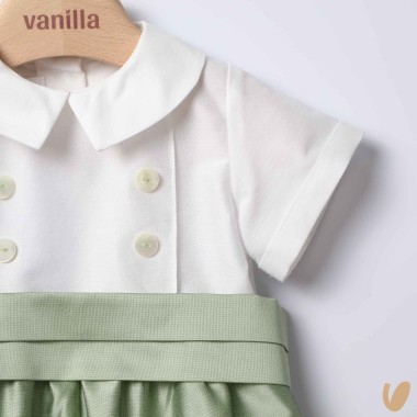 Pagliaccetto in shantung di cotone Battesimo