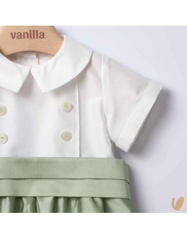 Pagliaccetto in shantung di cotone Battesimo