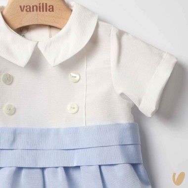 Pagliaccetto in shantung di cotone Battesimo