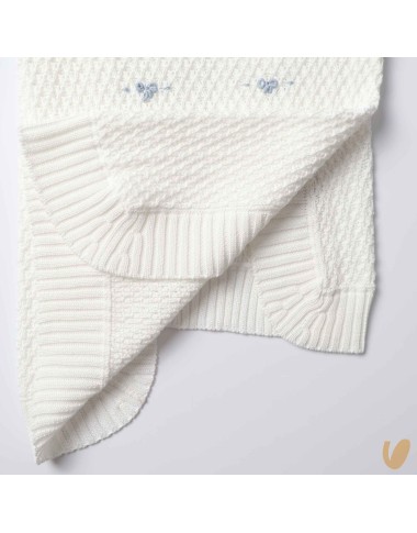 Hand embroidered love node blanket