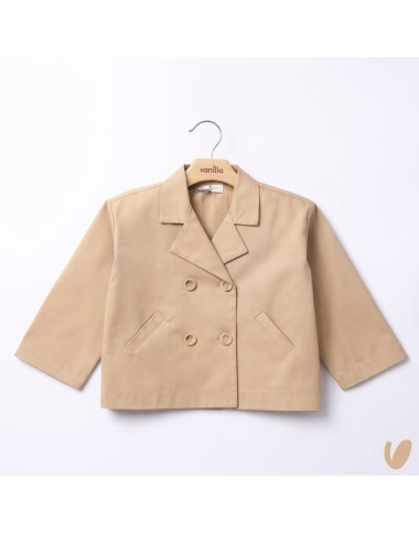 Double-breasted short trench