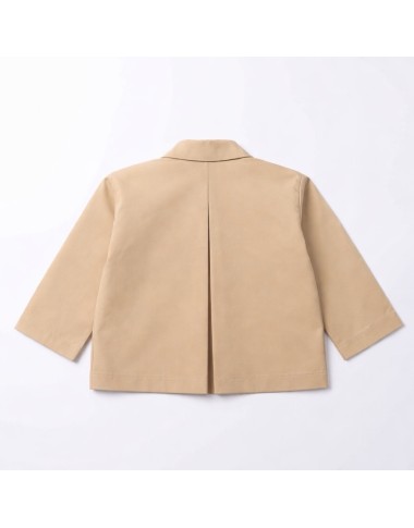 Double-breasted short trench