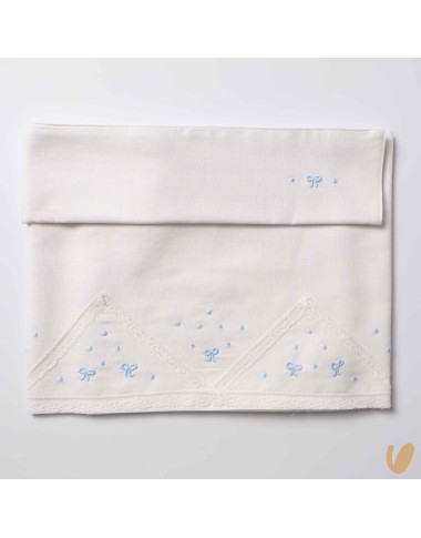 Linen sheet set Hand embroidered love knots