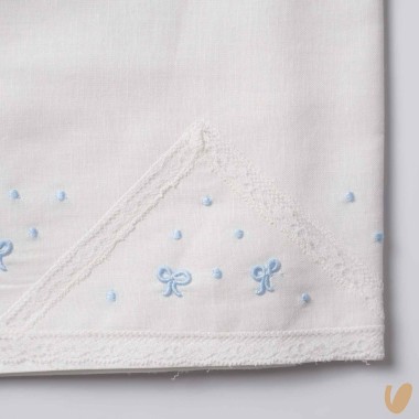 Set lenzuolo in lino nodi d'amore ricamati a mano Coperta e Lenzuola