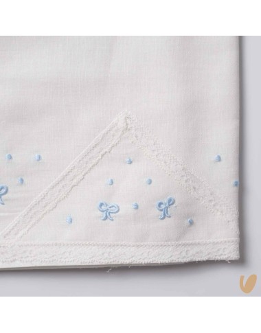 Set lenzuolo in lino nodi d'amore ricamati a mano Coperta e Lenzuola