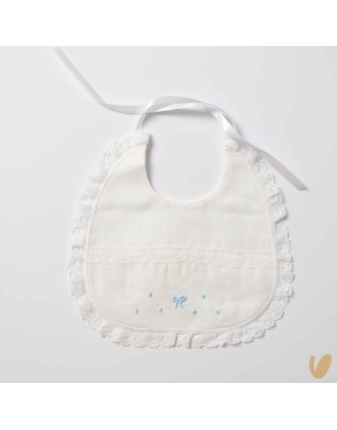 Linen bavetta and valencienne love knots