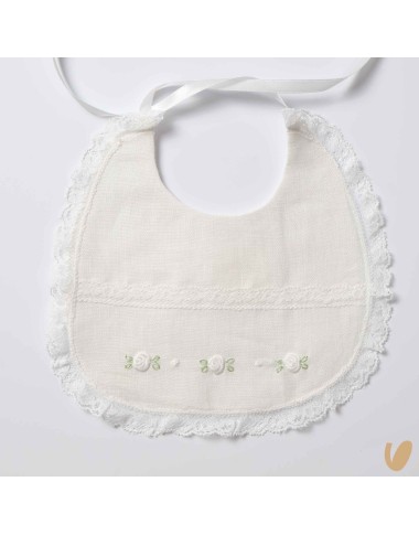 Bavetta in lino e valencienne roselline Borse e DouDou