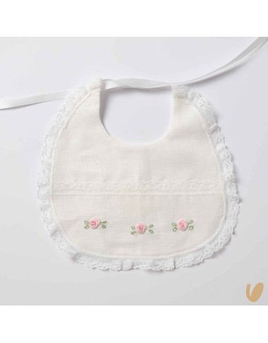 Linen bavetta and Valencienne Roselline