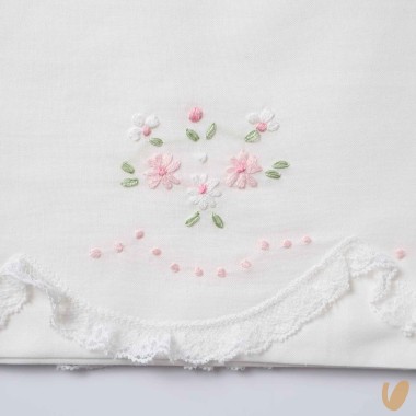 Set lenzuolo con fiori ricamati a mano Coperta e Lenzuola