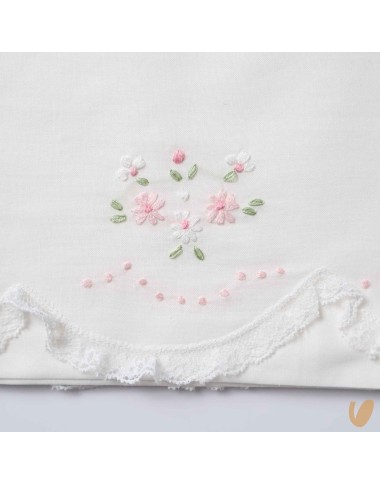 Set lenzuolo con fiori ricamati a mano Coperta e Lenzuola