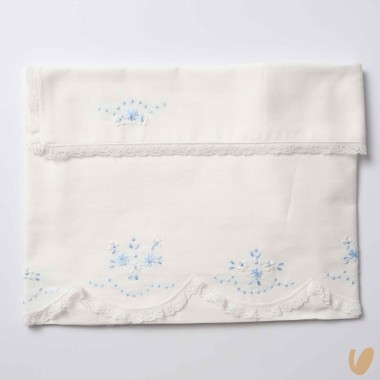 Set lenzuolo con fiori ricamati a mano Coperta e Lenzuola