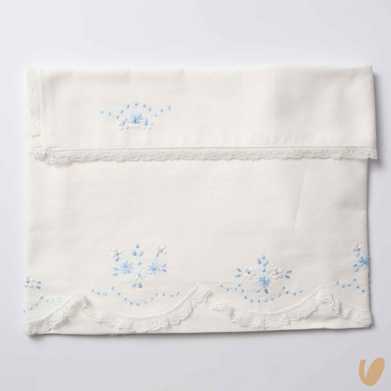 Set lenzuolo con fiori ricamati a mano Coperta e Lenzuola