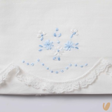 Set lenzuolo con fiori ricamati a mano Coperta e Lenzuola