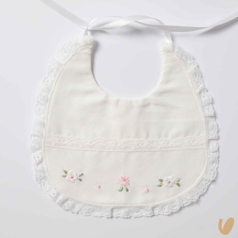 Bavetta piquè valencienne e fiori Bavetta e Mussola