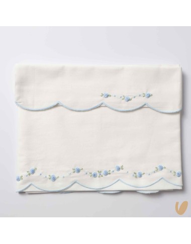 Set lenzuolo nodi e roselline ricamati a mano Coperta e Lenzuola