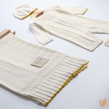 Completo nascita in seta e cotone Set Nascita e Uscita Clinica